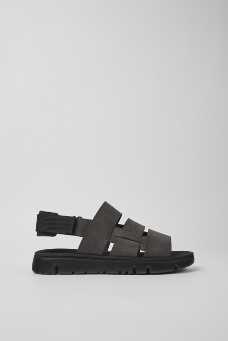 Exclusive Camper AU Oruga Brown Leather And Textile Sandals For Men