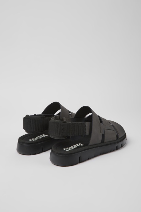 Exclusive Camper AU Oruga Brown Leather And Textile Sandals For Men