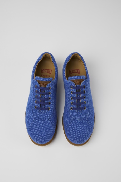 Camper AU Pelotas Blue Wool Viscose And Leather Shoes For Men New Arrivals