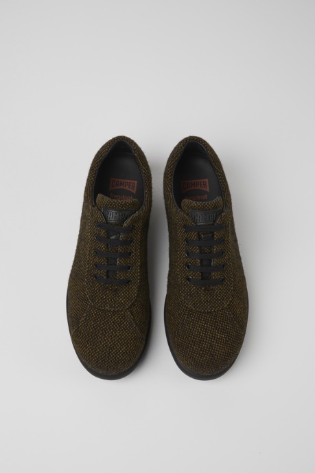 Exclusive Camper AU Pelotas Brown Wool Viscose And Leather Shoes For Men