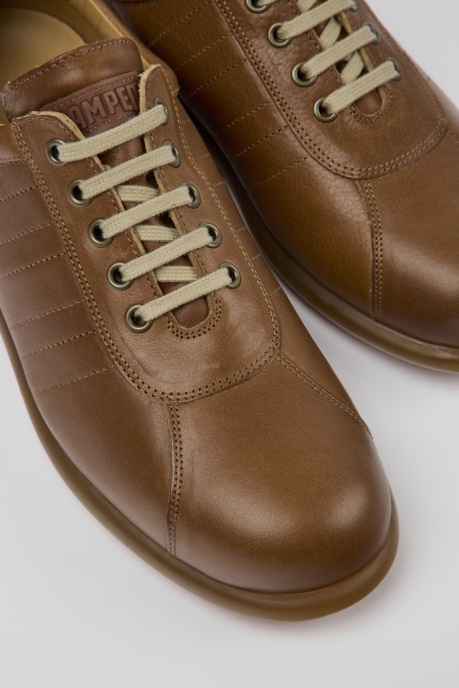 Design Pelotas Brown Leather Sneakers For Men Camper AU