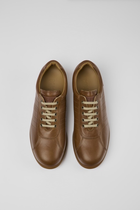Design Pelotas Brown Leather Sneakers For Men Camper AU