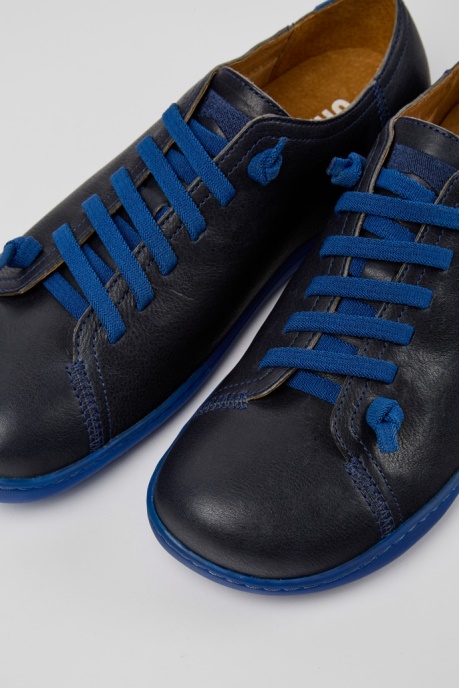 Design Peu Blue Leather Shoes For Men Camper AU