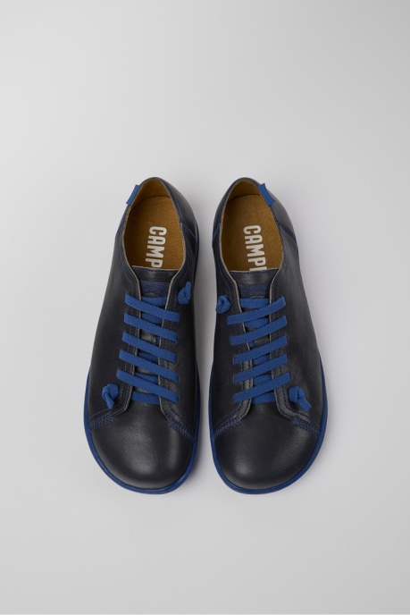 Design Peu Blue Leather Shoes For Men Camper AU