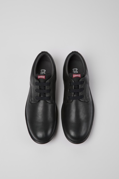 Camper AU Design Atom Work Black Leather Blucher Shoes