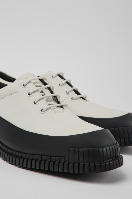 Pix White And Black Leather Lace-Up Men's Shoes Camper AU New Arrivals