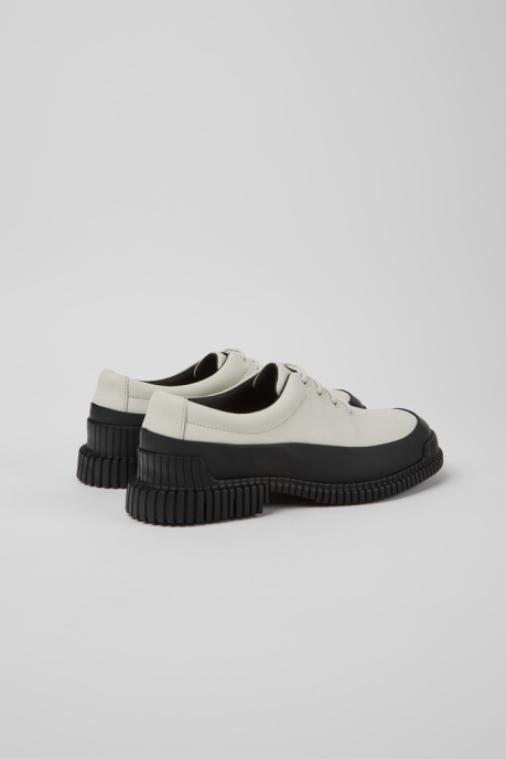 Pix White And Black Leather Lace-Up Men's Shoes Camper AU New Arrivals