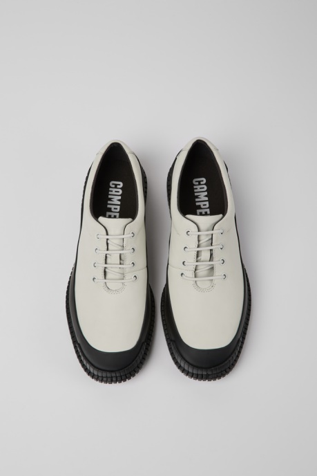 Pix White And Black Leather Lace-Up Men's Shoes Camper AU New Arrivals