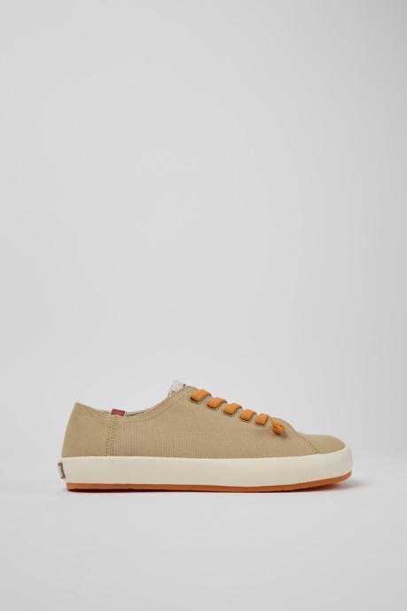 Peu Rambla Beige Recycled Cotton Sneakers For Men Exclusive Camper AU