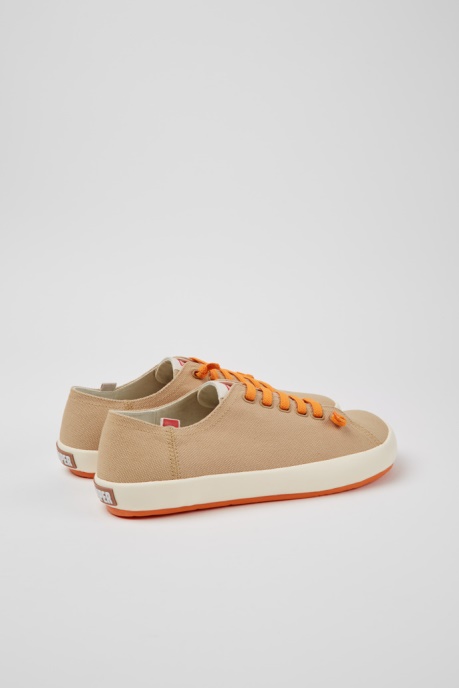 Peu Rambla Beige Recycled Cotton Sneakers For Men Exclusive Camper AU