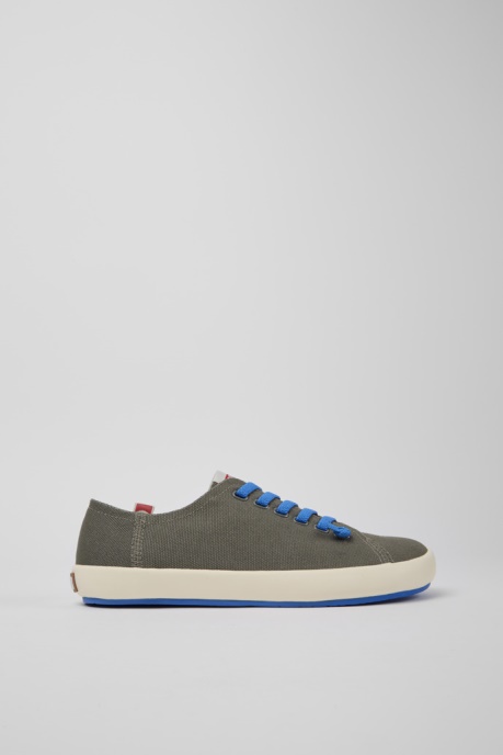 Peu Rambla Grey Recycled Cotton Sneakers For Men Camper AU New Arrivals