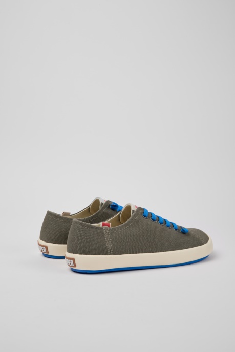 Peu Rambla Grey Recycled Cotton Sneakers For Men Camper AU New Arrivals