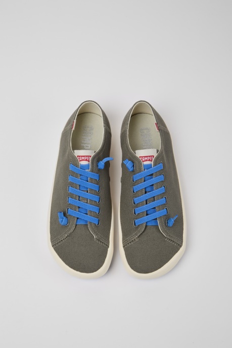 Peu Rambla Grey Recycled Cotton Sneakers For Men Camper AU New Arrivals