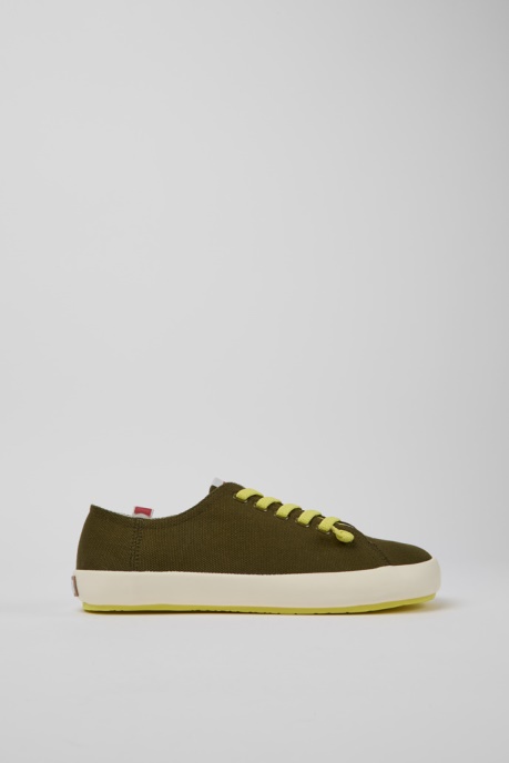 Camper AU Design Peu Rambla Green Recycled Cotton Sneakers For Men