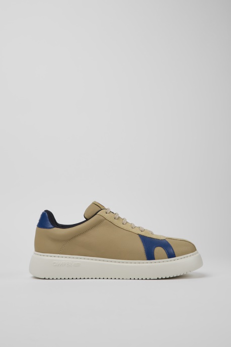 Runner K21 Beige And Blue Leather And Nubuck Sneakers For Men Exclusive Camper AU