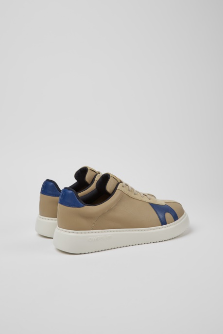 Runner K21 Beige And Blue Leather And Nubuck Sneakers For Men Exclusive Camper AU