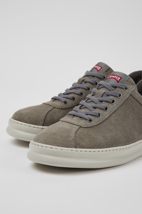 Camper AU Runner Grey Leather Sneakers For Men New Arrivals