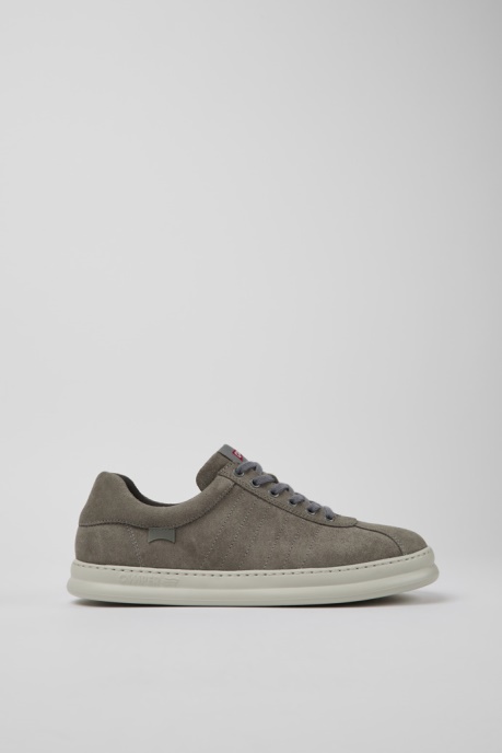 Camper AU Runner Grey Leather Sneakers For Men New Arrivals