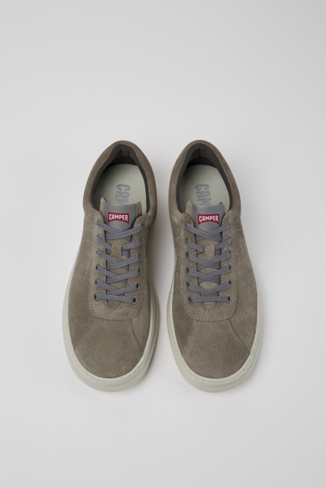 Camper AU Runner Grey Leather Sneakers For Men New Arrivals