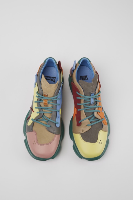 Exclusive Camper AU Twins Multicolored Leather And Nubuck Sneakers For Men