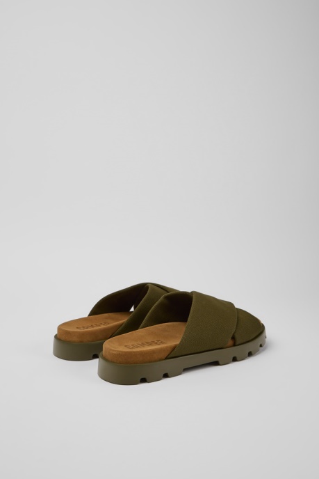Camper AU Brutus Sandal Green Recycled Cotton Sandals For Men New Arrivals