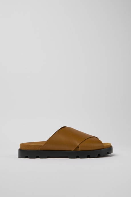 Camper AU Brutus Sandal Brown Leather Sandals For Men New Arrivals