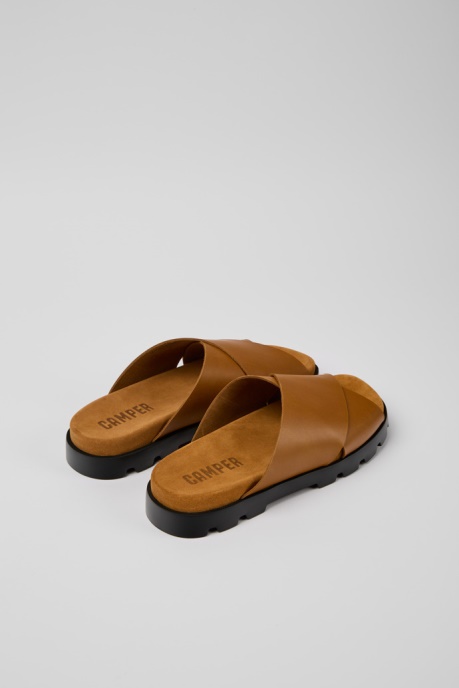 Camper AU Brutus Sandal Brown Leather Sandals For Men New Arrivals