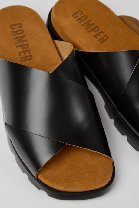 Brutus Sandal Black Leather Sandals For Men Camper AU New Arrivals