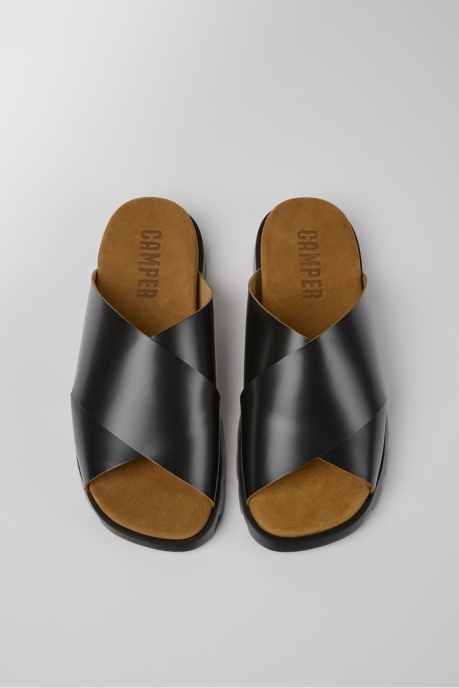 Brutus Sandal Black Leather Sandals For Men Camper AU New Arrivals