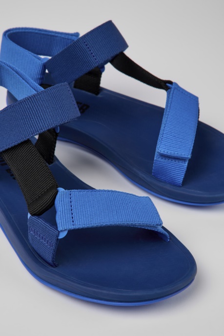 Exclusive Camper AU Match Blue And Black Recycled Pet Sandals For Men