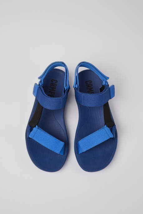 Exclusive Camper AU Match Blue And Black Recycled Pet Sandals For Men