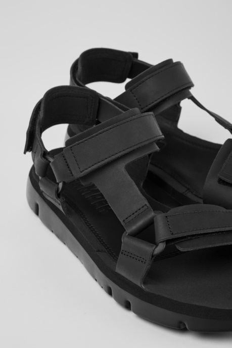 Exclusive Camper AU Oruga Black Leather Sandals For Men