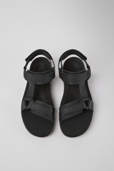 Exclusive Camper AU Oruga Black Leather Sandals For Men
