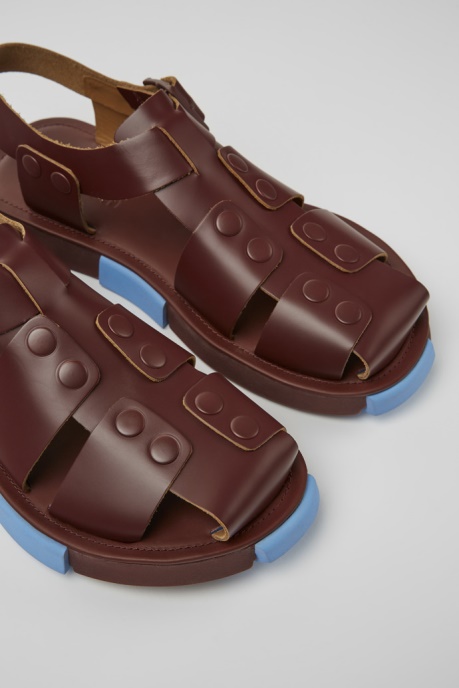 Exclusive Camper AU Set Burgundy Leather Sandals For Men