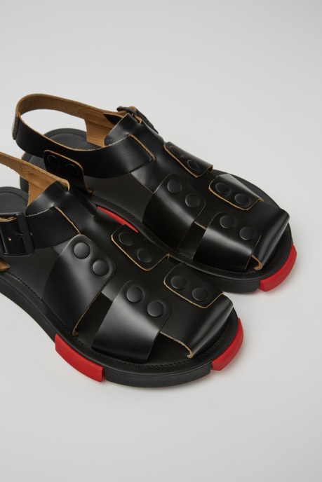 Set Black Leather Sandals For Men Exclusive Camper AU