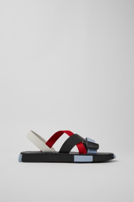 Design Set Red White And Black Leather Sandals For Men Camper AU
