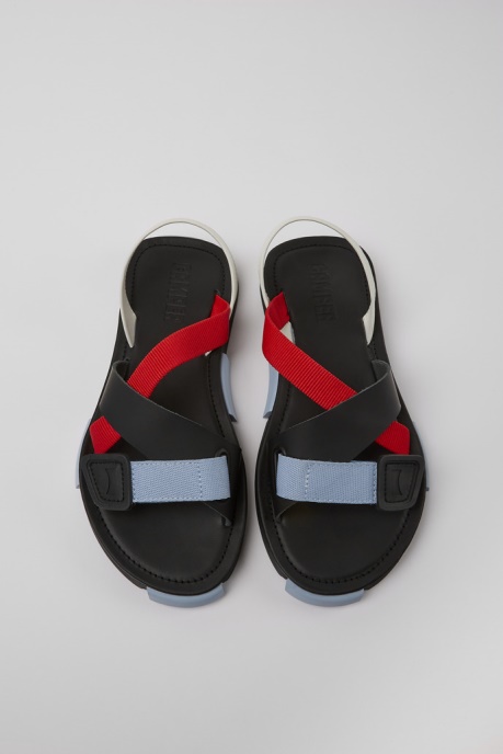 Design Set Red White And Black Leather Sandals For Men Camper AU