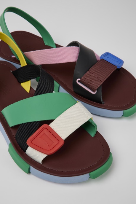 Camper AU Twins Multicolored Leather Sandals For Men New Arrivals