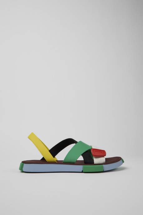 Camper AU Twins Multicolored Leather Sandals For Men New Arrivals