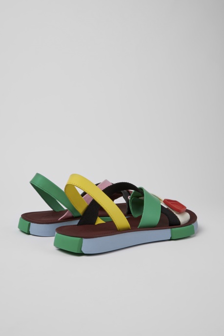 Camper AU Twins Multicolored Leather Sandals For Men New Arrivals