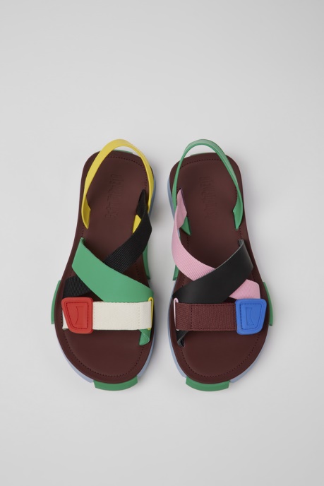Camper AU Twins Multicolored Leather Sandals For Men New Arrivals