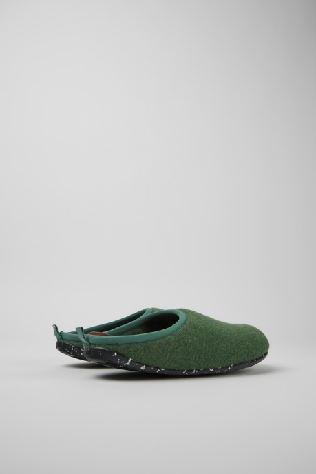 Design Wabi Green Wool Slippers For Men Camper AU