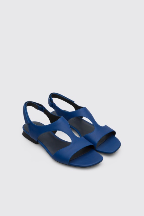 Casi Myra Women's Blue Textile T-Strap Sandal Camper AU New Arrivals