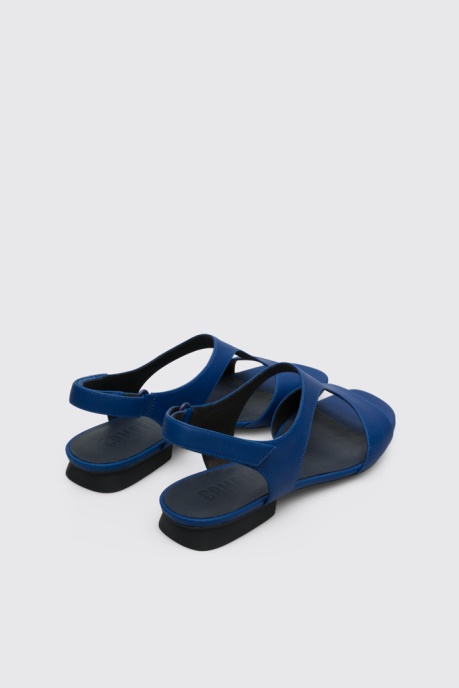 Casi Myra Women's Blue Textile T-Strap Sandal Camper AU New Arrivals
