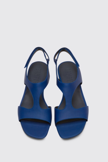 Casi Myra Women's Blue Textile T-Strap Sandal Camper AU New Arrivals