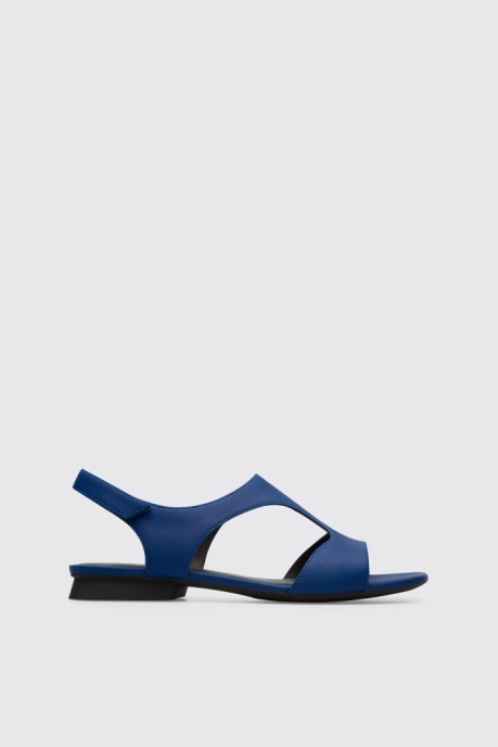 Casi Myra Women's Blue Textile T-Strap Sandal Camper AU New Arrivals