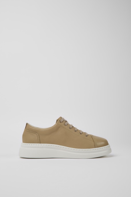 Runner Up Beige Leather Sneakers For Women Exclusive Camper AU