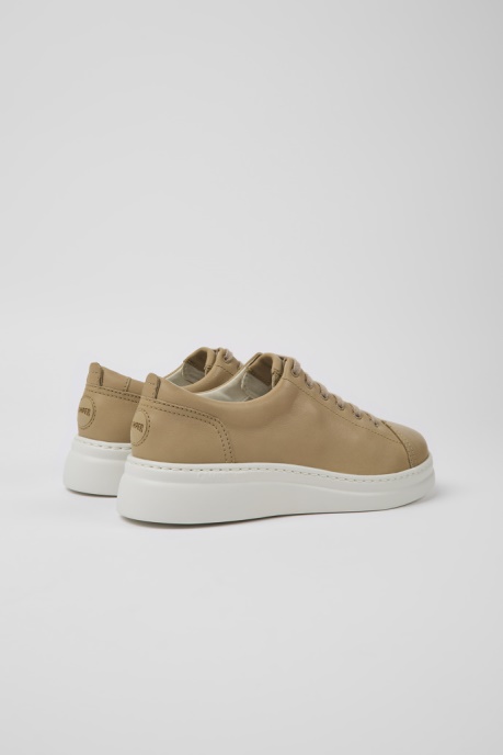 Runner Up Beige Leather Sneakers For Women Exclusive Camper AU