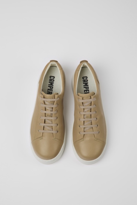Runner Up Beige Leather Sneakers For Women Exclusive Camper AU