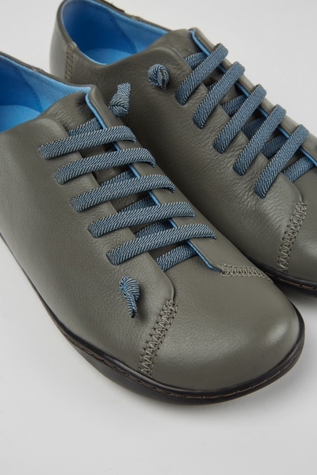 Design Peu Gray Leather Shoes For Women Camper AU